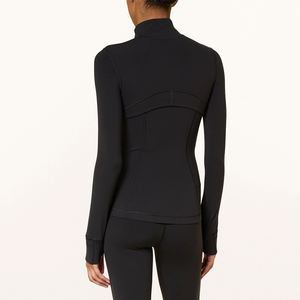 Women Knitted Canvas Yoga <b>Jacket</b> Stand Lightweight Wicking Long Sleeve Windproof Waterproof Breathable Running Gym <b>Workout</b> - Product Image 2