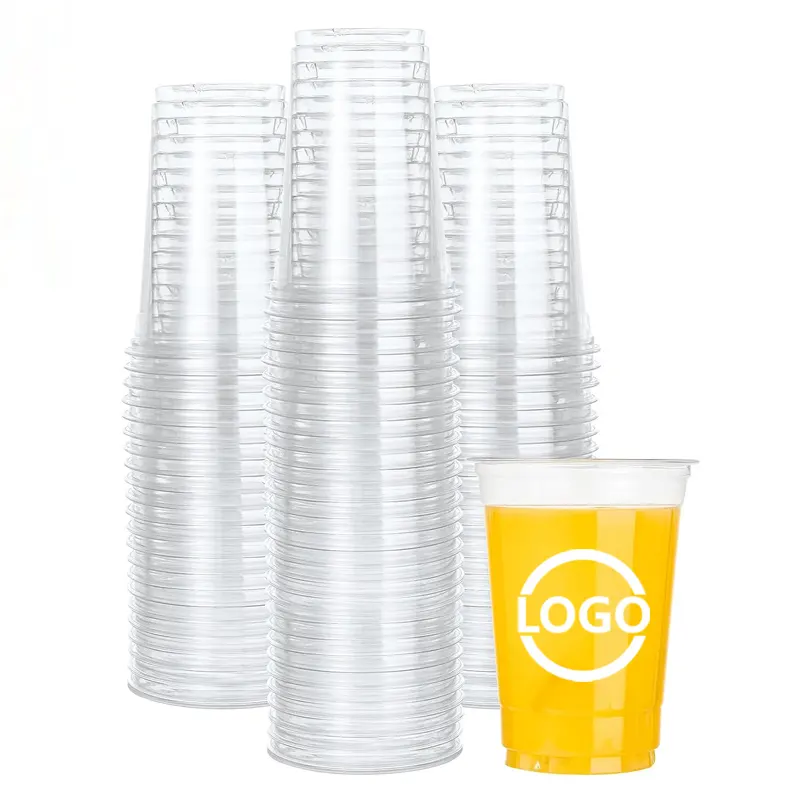 Smoothie jetable en plastique de qualité supérieure à emporter tasse à boire froide en plastique pour animaux de compagnie 12oz 16oz 32oz personnalisée