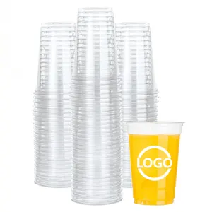 Nhựa cao cấp dùng một lần sinh tố lấy đi nhựa PET uống lạnh cup 12oz 16oz 32oz tùy chỉnh