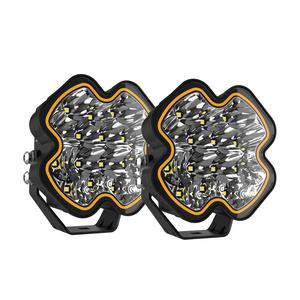 Projecteur <span class=keywords><strong>LED</strong></span> tout-terrain super lumineux de 5 pouces avec anneau halo ambre DRL 4x4 pour Jeep Wrangler, camion, poteau A, <span class=keywords><strong>lampe</strong></span> de conduite auxiliaire de toit - Product Image 1