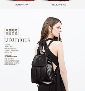 Women Soft Leather <b>Backpacks</b> Vintage Female Shoulder Bags Casual Travel Ladies Bagpack <b>School</b> Bags - Product Image 3