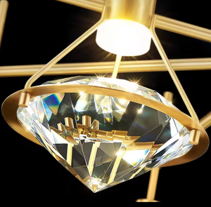 Zèle Éclairage Appel d'Offres Moderne Bronze Goutte D'eau Pendentif Lumière Or Fer Cristal Pendentif Lumière - Product Image 6