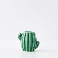 Vase en céramique antique peint à la main vase cactus vert vases en céramique beige pour la décoration intérieure