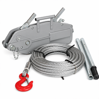 Treuil manuel à câble 0.8T 1.6T 3.2T 5.4T avec câble de 20m pour levage, tensionnement et construction