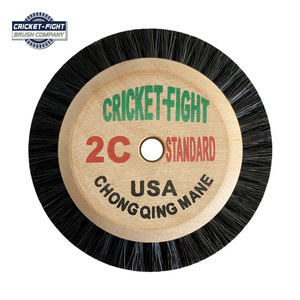 Brosse de polissage Cricket-Fight 2C standard en poils de porc avec noyau en bois pour meuleuse d'angle et polissage de bijoux - Product Image 1