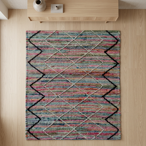 Geometric Boho Modern Kilim Area <b>Rug</b> Rectangle Jute <b>Flat</b> Weave Non-Slip Living Room Bedroom Hallway Decor - Product Image 3