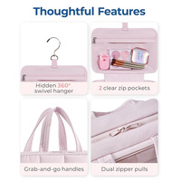 Sac de rangement pour maquillage matelassé léger pour femmes, trousse de toilette de voyage, sac de maquillage moelleux absorbant les chocs