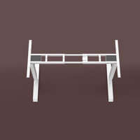 Cadre de bureau debout extensible moderne à double moteur avec réglage électrique de la hauteur, en métal blanc pur ou noir pour bureau