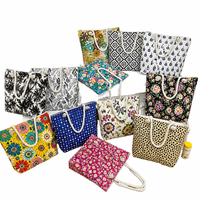 Sac fourre-tout en toile à motif floral, nouveau design OEM, fermeture éclair, polyester, style ethnique, grande capacité, sac à bandoulière pour femme