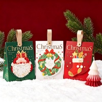 Boîte d'emballage de bonbons de Noël, sac cadeau de dessin animé pour les faveurs de fête surprise des enfants, poignée personnalisée pour biscuits imprimés