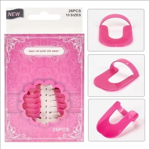 26 piezas de clips protectores para el borde de las uñas francesas, a prueba de derrames, plantillas anti-derrame para esmalte de gel UV - Product Image 2