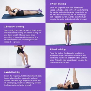 Appareil de fitness pour presse à jambes <span class=keywords><strong>et</strong></span> entraînement abdominal, pédalier à 4 tubes antidérapant, bande de résistance à traction, aide à l'entraînement aux sit-ups - Product Image 5