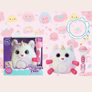 Bonito juguete de unicornio Musical iluminado con micrófono reconfortante de felpa mejor calificado para la hora de acostarse de los niños - Product Image 3
