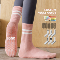 Chaussettes de yoga en tricot à logo personnalisé unisexe, manchette antidérapante avec logo Pilates Grip pour usage quotidien, jetables pour la saison de printemps