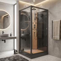 Cabine de douche numérique à fixation au plafond avec pommeau de pluie intelligent pour hôtel, spa et suite