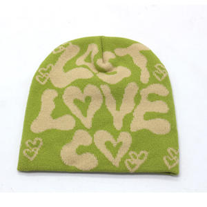 Bonnet tricoté d'<span class=keywords><strong>hiver</strong></span> noir avec logo brodé personnalisé - Product Image 2