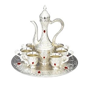 Cadeau islamique du Ramadan, théière en or plaqué diamant, tasse à thé et à café, ensemble <span class=keywords><strong>Zem</strong></span> <span class=keywords><strong>Zem</strong></span> - Product Image 1