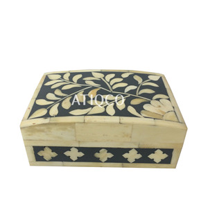 ATIQCO - Caja de Joyería de Madera MDF Cuadrada de Color Amarillo Claro, Estilo Moderno y Elegante, Diseño Rústico, Técnica Pintada, Superventas - Product Image 3