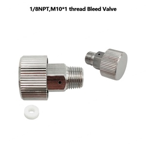 Stainless Steel Silver Bleed Release Valve Adaptor OEM Zimakyfa Model M10-XQLS HPA Hand <b>Pump</b> Refill Station Charging <b>Adapter</b> - Product Image 3