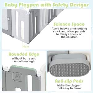 ABST patio de juegos interior babyplaypen <span class=keywords><strong>corral</strong></span> para <span class=keywords><strong>bebe</strong></span> patio de juegos para niños puerta de seguridad para escaleras valla de Juego <span class=keywords><strong>plegable</strong></span> Corralitos para niños - Product Image 4