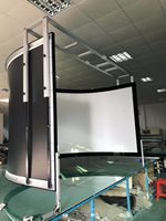 Pantalla de Proyección Curva Grande para Cine en Casa Telon FFS, Simulador de Vuelo de 180/270/360 Grados (Negro/Blanco)
