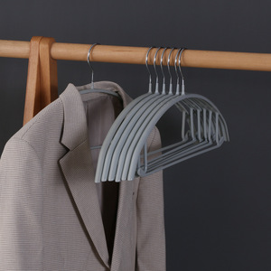Adult Non Slip Plastic Coated Iron Clothes <b>Hanger</b> Semi Circular Hook Type For Coat Trouser Tie <b>Storage</b> Household Use - Product Image 1