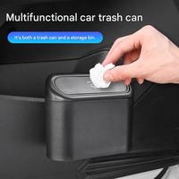 Poubelle universelle pour voiture avec couvercle, bac de rangement pour déchets, poubelle à pression
