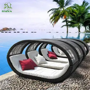Outdoor Daybed Hot Sale Affordable Patio Garden Wicker Outdoor Chaise Longue Daybed