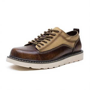 Chaussures de travail rétro extra-larges pour hommes, style américain, décontractées, en <span class=keywords><strong>cuir</strong></span>, à lacets, à bout épais, pour le printemps/automne - Product Image 1