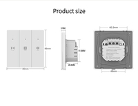Tuya Zigbee Mouse Click Design Curtain Smart Switch Tahan Api PC Netral Alexa/Google Home/Smart Life/Alexa OEM&ODM