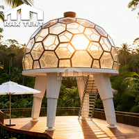 RAXTENT Dôme Duplex en Verre de 4M Maison de Glamping Hôtel Pods avec Plateforme de Support à 4 Pieds