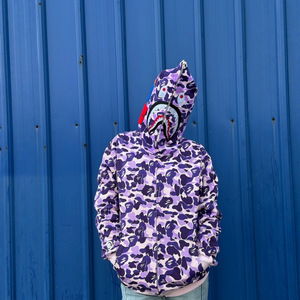 <span class=keywords><strong>Sudadera</strong></span> con capucha de tiburón con cremallera completa 2026, camuflaje, algodón y poliéster, con logo personalizado, proveedor de sudaderas para hombre - Product Image 2