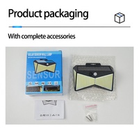 IP65 Étanche Extérieure Jardin Escalier Solaire Alimenté 4 Côtés Éclairage Mur Lampe 400LED PIR Motion Sensor Led Solaire Lumière 3 modes
