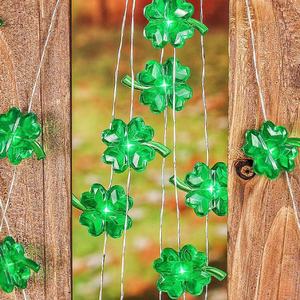 St. Patrick của ngày Đảng kỳ nghỉ trang trí cỏ ba lá màu xanh lá cây dẫn chuỗi đèn bốn lá cỏ ba lá trang trí cổ tích đèn - Product Image 2