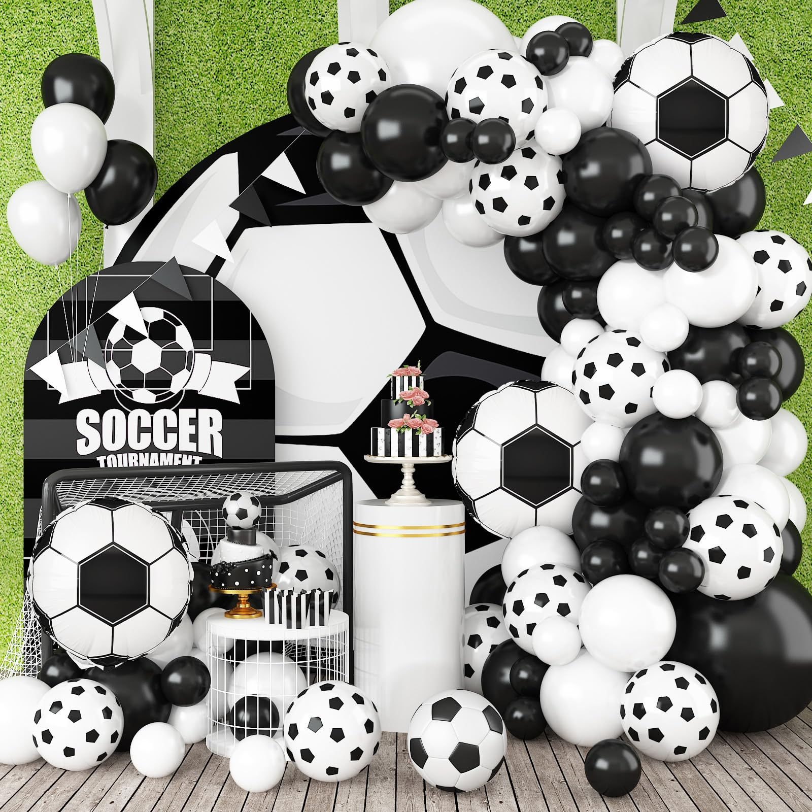 Ballon de football blanc et noir