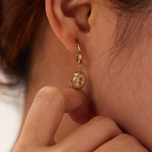 स्टेनलेस स्टील 18k सोने के pvd Plated मल्टीकोलर अंडाकार सीज़ जिरकॉन पेण्डल महिलाओं के लिए - Product Image 6