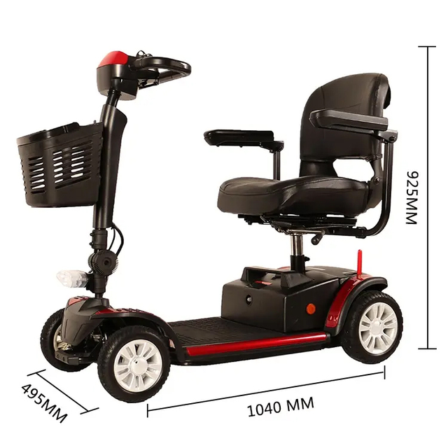 24V 12AH Lead Acid Battery Elderly Mobility Scooter Folding Mobility Electric Scooter