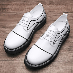Chaussures habillées décontractées pour hommes, noires et blanches, à enfiler, tailles 38-44, semelle intérieure en caoutchouc respirante, automne - Product Image 2