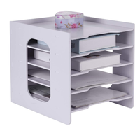 Bandeja de almacenamiento de papel de escritorio, estante de 5 niveles, color blanco, superventas