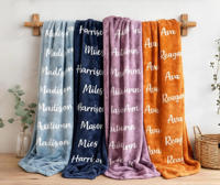 Couverture en peluche personnalisée pour bébé avec nom, couverture en flanelle super douce pour la nurserie, cadeau pour enfants