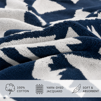 Serviette de Bain et de Plage Jacquard en Coton Teint Fil à Fil de Luxe, 100% Coton, Personnalisable avec Logo – Offre Spéciale