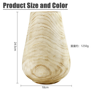 <span class=keywords><strong>Jarrones</strong></span> de flores secas de bambú sólido hechos a mano, Paulownia de madera, gota de agua, adornos grandes para decoración del hogar, diseño transfronterizo - Product Image 4