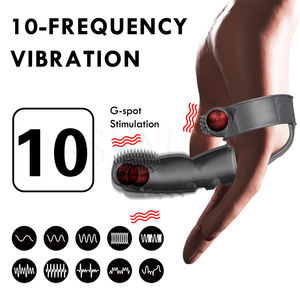 Бесплатная Индивидуальная коробка-Двойной вибрирующий палец рукав флирт точки G соска массажный клитор стимулятор Женский мастурбатор лесбиянка - Product Image 2