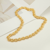Collar de Cadena con Hebilla de Nudo Geométrico, Chapado en Oro de 18K, Estilo Hip Hop para Mujer, Modelo P243527