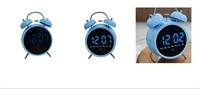 Reloj Despertador de Anillo Estilo Coreano con Pantalla LCD, Movimiento Silencioso, Campana de Metal, Luz de Tres Niveles, Reloj Analógico, Venta de Fábrica