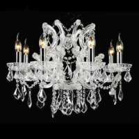 Lustre en cristal pour salle à manger JYLIGHTING, porte-bougie, verre facetté chromé, gouttes de verre, lumière de bougie, luminaire de plafond de luxe