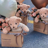 Kraft papier Blumen tasche Träger Box Valentinstag Blumenstrauß Blumen verpackungs tasche Großhandel günstigen Preis