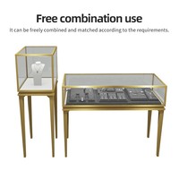 Comptoir de présentation de bijoux en verre trempé transparent avec serrure, table de présentation d'antiquités de luxe pour magasin de détail sur mesure
