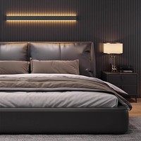 Lit mural pliable moderne en cuir minimaliste, style italien, pour chambre principale