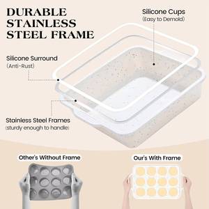 MUYULINS Molde de Silicona para Hornear Pan y Pasteles, Cuadrado, Antiadherente, Libre de BPA, con Marco Reforzado de Metal, Apto para LFGB - Product Image 2